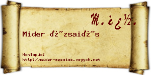 Mider Ézsaiás névjegykártya